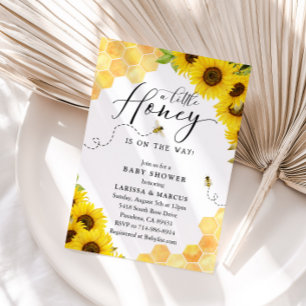 Sunflower Honey Bee Baby Shower Invitation
