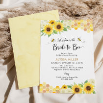Sunflower Honey Bee Bridal Shower Invitation