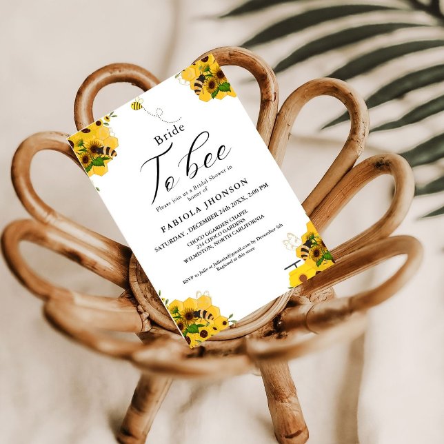 Sunflower Honey Bee Bridal Shower  Invitation (Creator Uploaded)