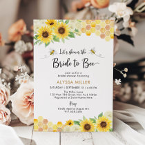 Sunflower Honey Bee Bridal Shower Invitation