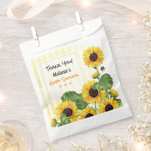 Sunflower Honey Bee Thank You  Favor Bag