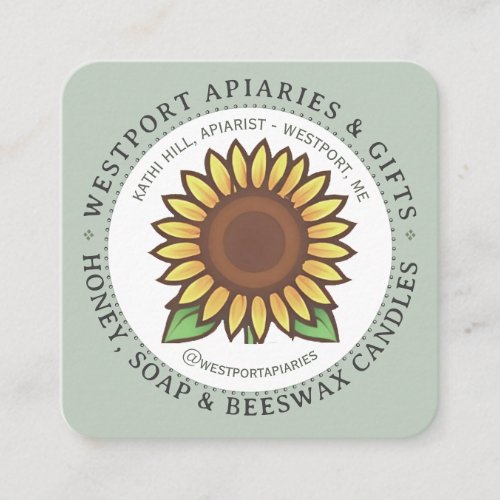 Sunflower Honey  HIve Products Business Card