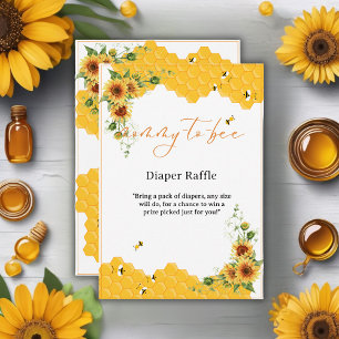 Sunflower Honeycomb Mommy-To-Bee Baby Shower Enclosure Card