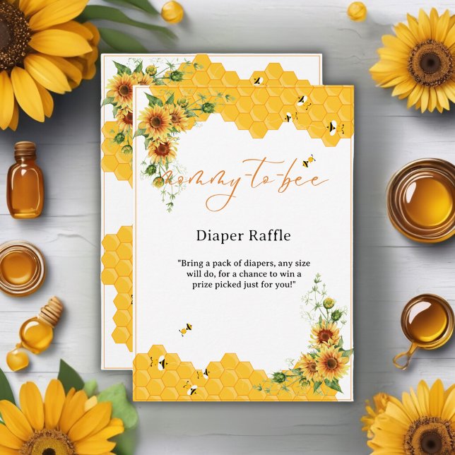 Sunflower Honeycomb Mommy-To-Bee Baby Shower Enclosure Card (Creator Uploaded)