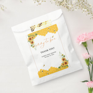 Sunflower Honeycomb Mommy-To-Bee Baby Shower Favor Bag