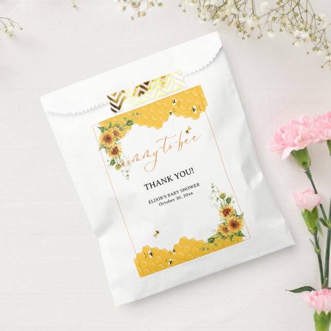 Sunflower Honeycomb Mommy-To-Bee Baby Shower Favor Bag (Sealed)