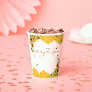 Sunflower Honeycomb Mommy-To-Bee Baby Shower Paper Cups