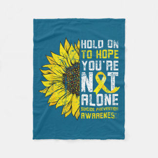 Sunflower Hope Suicide Prevention Awareness Yellow Fleece Blanket