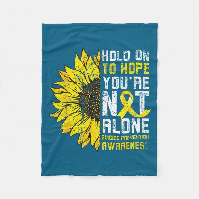 Sunflower Hope Suicide Prevention Awareness Yellow Fleece Blanket (Front)