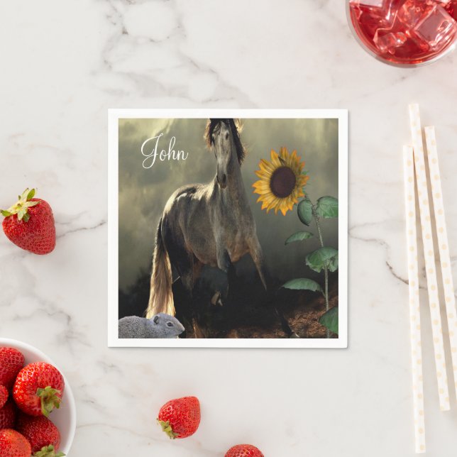 Sunflower Horse Paper Napkins (Insitu)