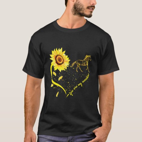 Sunflower Horse T_Shirt Gift Friend Funny Cute Hor