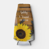 Sunflower Horseshoe Country Western Wedding Favor Bottle Cooler (Front)
