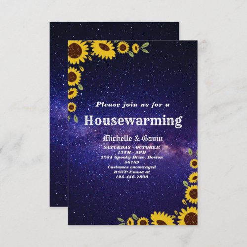 sunflower housewarming party invitation
