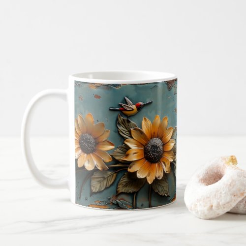 Sunflower Humming Bird Lady Bug Coffee Mug  