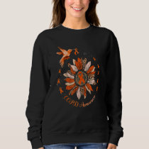 Sunflower Hummingbird Orange Ribbon Copd Warrior Sweatshirt