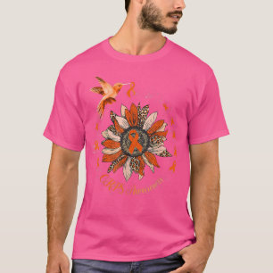 Sunflower Hummingbird Orange Ribbon CRPS Warrior T T-Shirt