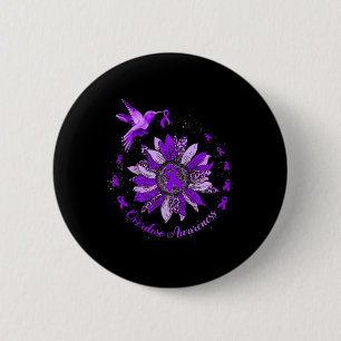 Sunflower Hummingbird Purple Ribbon Overdose Warri Button