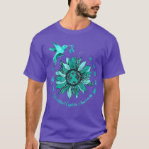 Sunflower Hummingbird Ribbon Interstitial Cystitis T-Shirt