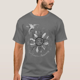Sunflower Hummingbird Zebra Rare Cancer Warrior  T-Shirt
