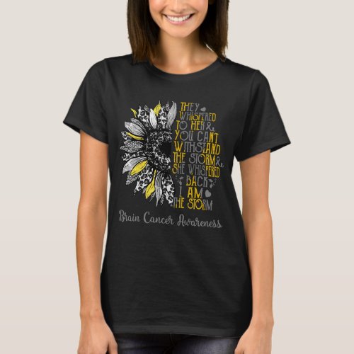 Sunflower I Am The Storm Brain Cancer Awareness T_Shirt