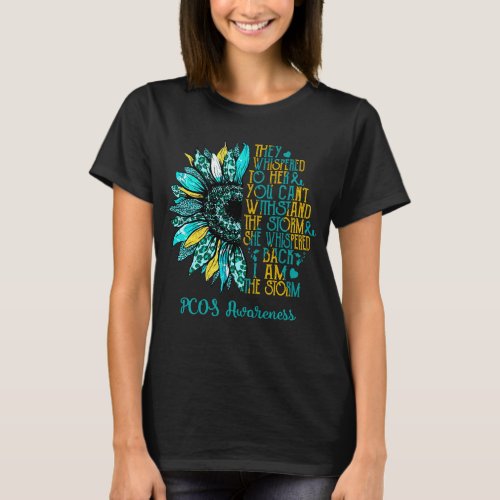 Sunflower I Am The Storm PCOS Awareness T_Shirt