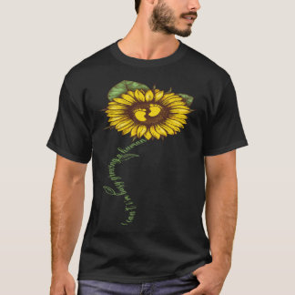 Sunflower I Cant Im Busy Growing a Human Funny Mot T-Shirt