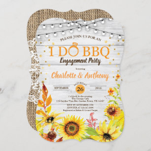 Sunflower I do BBQ engagement party invitation