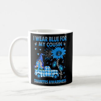 Sunflower I Wear Blue For My Cousin Diabetes Aware Coffee Mug