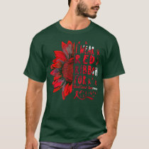 Sunflower I Wear Red Ribbon for Blood Cancer Aware T-Shirt
