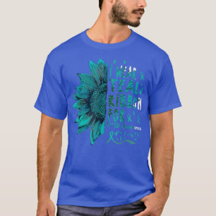 Sunflower I Wear Teal Ribbon for PTSD Awareness T-Shirt