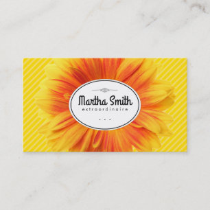 Sunflower II Yellow Stripes Business Card