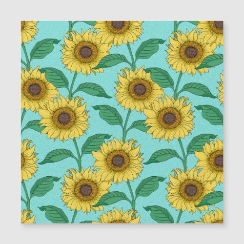 Sunflower Illustration Fashion Repeat Pattern