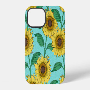 Sunflower Illustration Fashion Repeat Pattern iPhone 12 Case