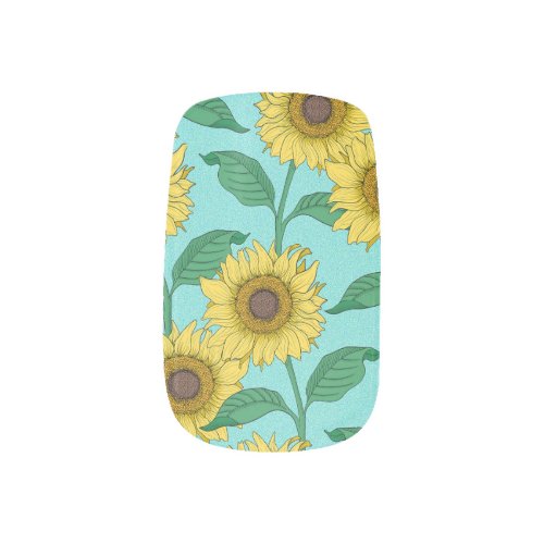 Sunflower Illustration Fashion Repeat Pattern Minx Nail Art