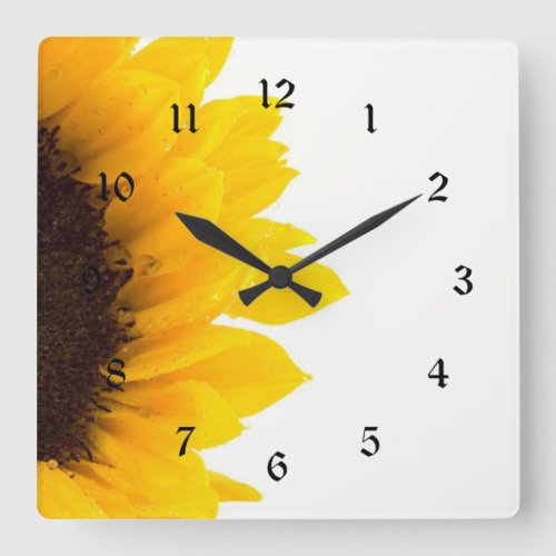 Sunflower image popular design square wall clock