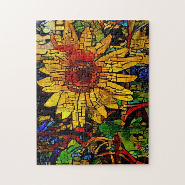 Sunflower in a field photo jigsaw puzzle (Vertical)