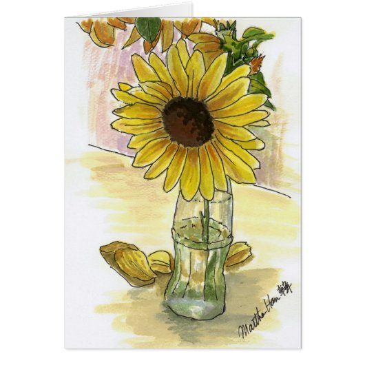 Sunflower in a vase cards (Front)