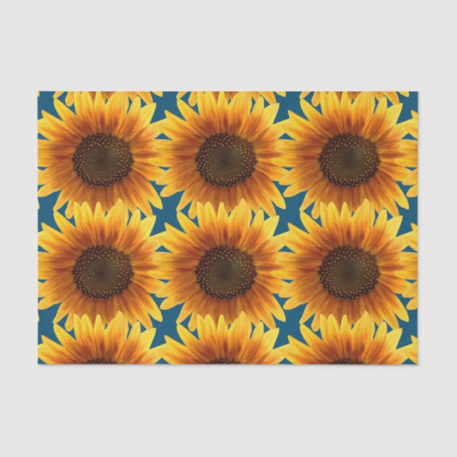 SUNFLOWER IN BLUE Tissue Paper (Front)