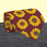 sunflower in burgundy no2 neck tie<br><div class="desc">Cheerful sunflowers in burgundy/ maroon background . Great gift for gardening moms . By Alma Wad .Front and back design .</div>