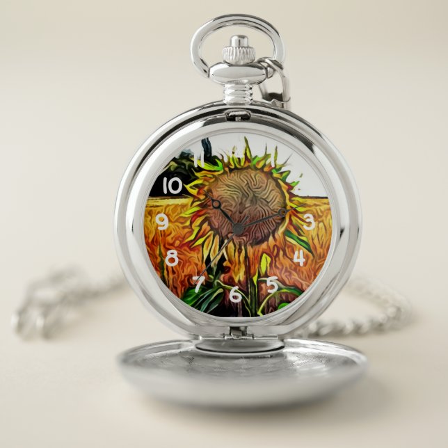 sunflower in field pocket watch (Inside)
