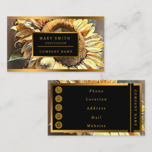 Sunflower In Morning Modern Art Collection Business Card