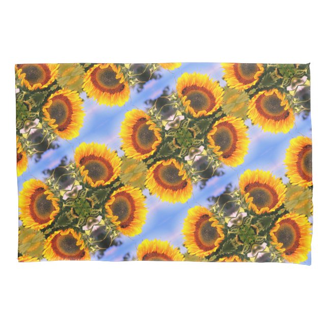 Sunflower In Sunshine Abstract Art Pattern Pillow Case (Front)