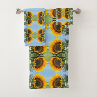 Sunflower In Sunshine Abstract Flower Art Bath Towel Set