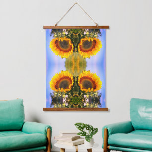 Sunflower In Sunshine Abstract Flower Art   Hanging Tapestry