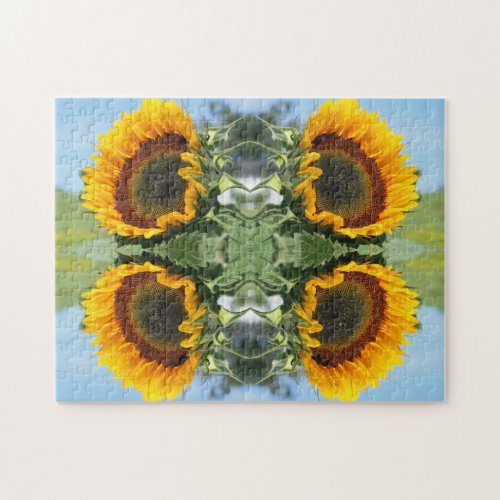 Sunflower In Sunshine Abstract Flower Art  Jigsaw Puzzle