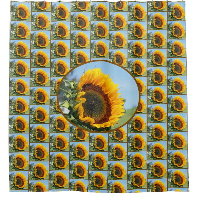 Sunflower In Sunshine Floral Pattern    Shower Curtain (Front)