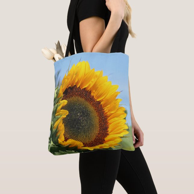 Sunflower In Sunshine Floral  Tote Bag (Close Up)