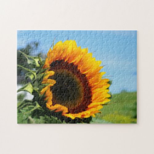 Sunflower In Sunshine Flower Orton Effect  Jigsaw Puzzle