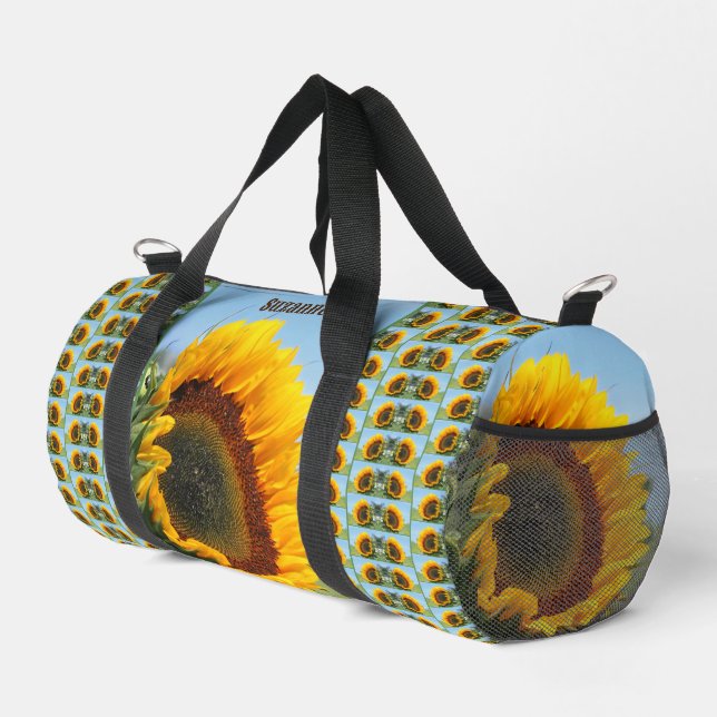 Sunflower In Sunshine Mirror Personalized Duffle Bag (Right Corner)