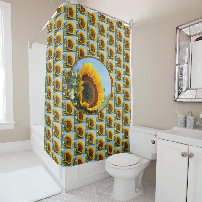 Sunflower In Sunshine Pattern    Shower Curtain (In Situ)